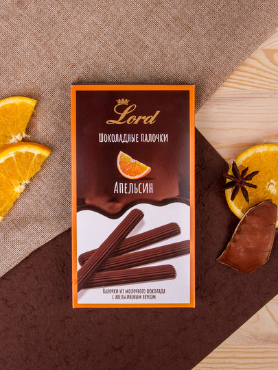  TM LORD Палочки из молочного шоколада с апельсиновым вкусом, 80 гр  в Коркине