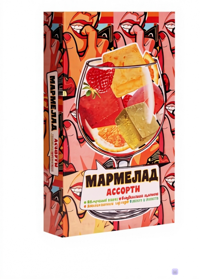  Мармелад АлкоАссорти(яблочный виски, клубничный просекко, апельсиновый вермут, лайм текила) 110г в Коркине