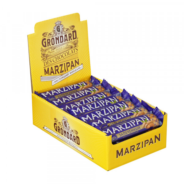 №1 TM Grondard   (11161) Батончики НЕглазированные Марципановые Запечённые, (28шт по 40г)    в Коркине