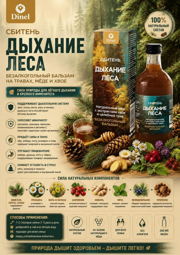 №2 Сбитень Дыхание леса, 250мл  в Коркине